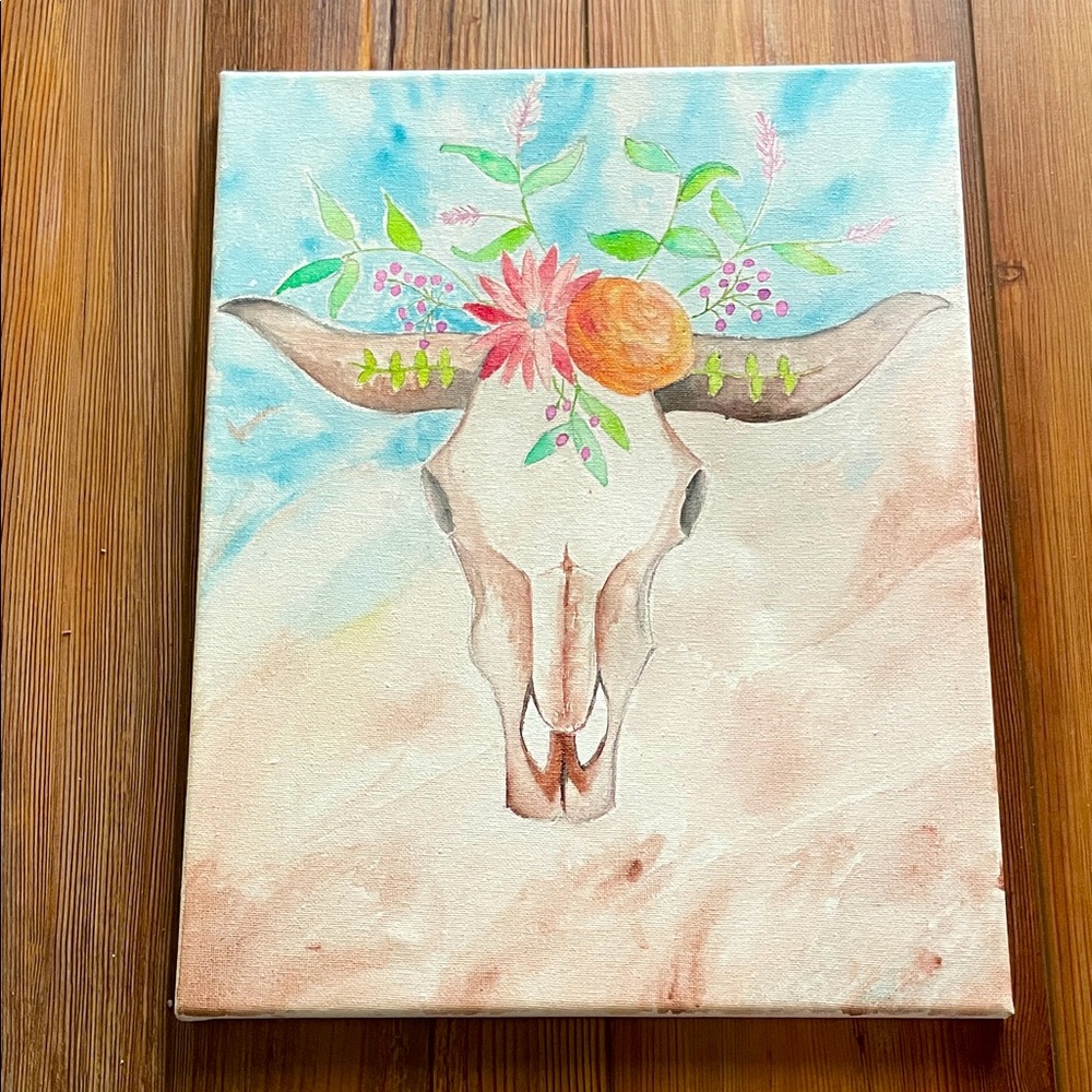Floral Skull Canvas Art